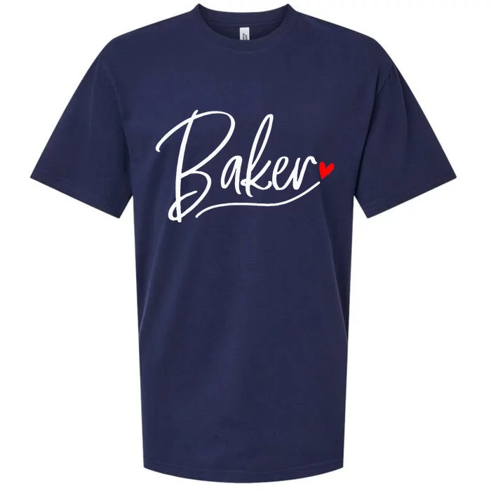 Baker Baking Heart Gift Sueded Cloud Jersey T-Shirt