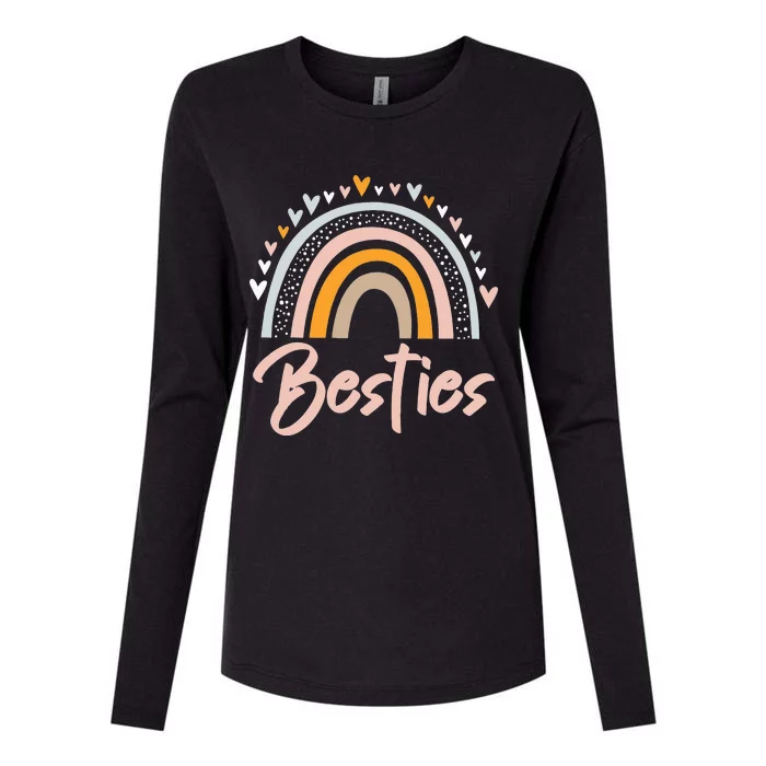 Besties BFF Heart Best Friends Bestie Womens Cotton Relaxed Long Sleeve T-Shirt