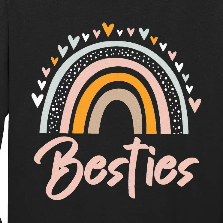 Besties BFF Heart Best Friends Bestie Tall Long Sleeve T-Shirt