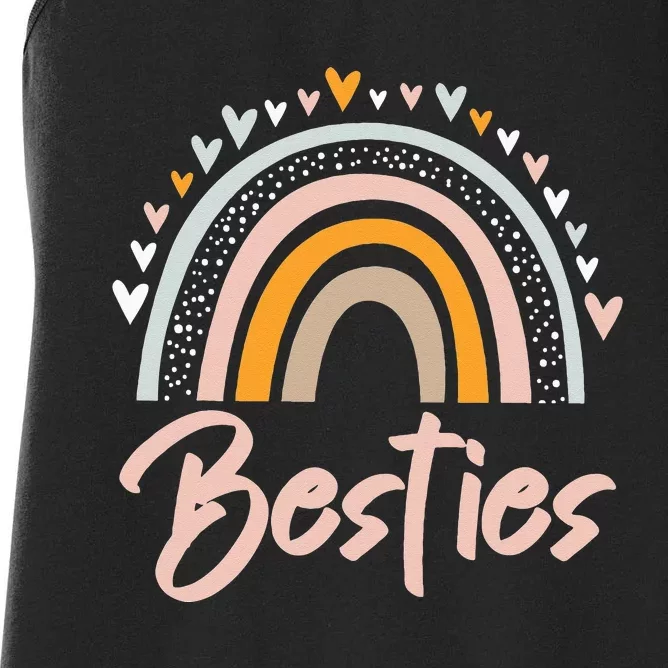 Besties BFF Heart Best Friends Bestie Women's Racerback Tank