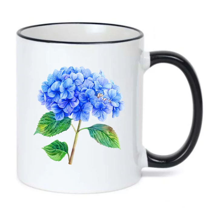 Beautiful Blue Hydrangea Flowers Black Color Changing Mug