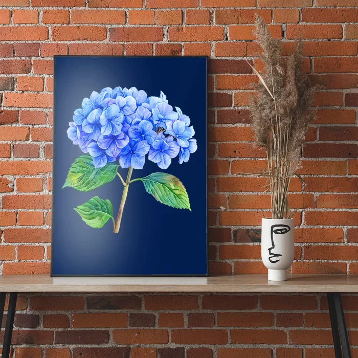 Beautiful Blue Hydrangea Flowers Poster