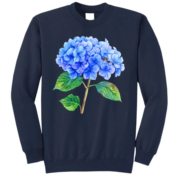 Beautiful Blue Hydrangea Flowers Tall Sweatshirt