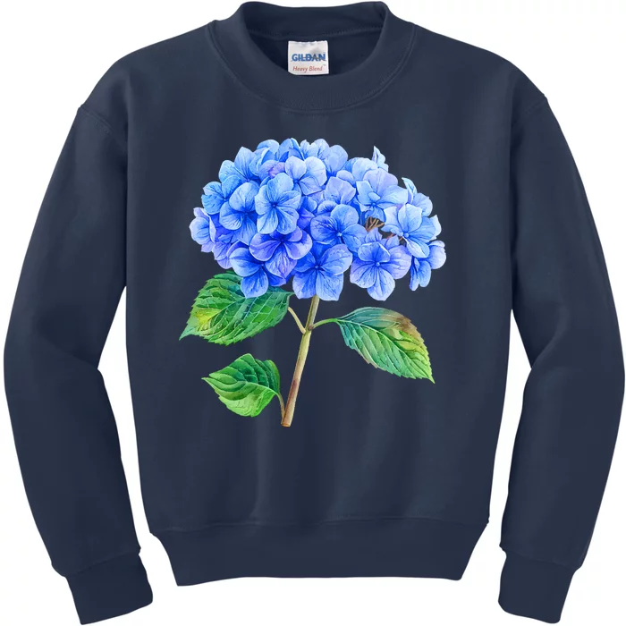 Beautiful Blue Hydrangea Flowers Kids Sweatshirt