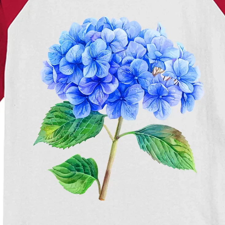 Beautiful Blue Hydrangea Flowers Kids Colorblock Raglan Jersey