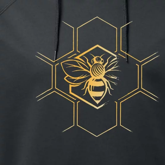 Beekeeper Beekeeping Honeycomb Love For Bees Performance Fleece Hoodie