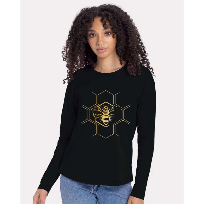 Beekeeper Beekeeping Honeycomb Love For Bees Womens Cotton Relaxed Long Sleeve T-Shirt