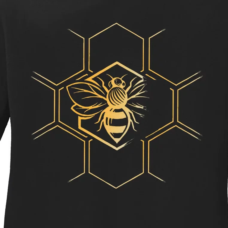 Beekeeper Beekeeping Honeycomb Love For Bees Ladies Long Sleeve Shirt