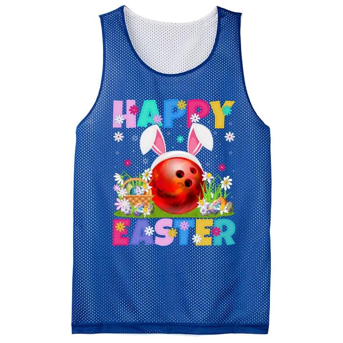 Bowling Ball Happy Easter Bunny Bowling Ball Easter Sunday Gift Mesh Reversible Basketball Jersey Tank