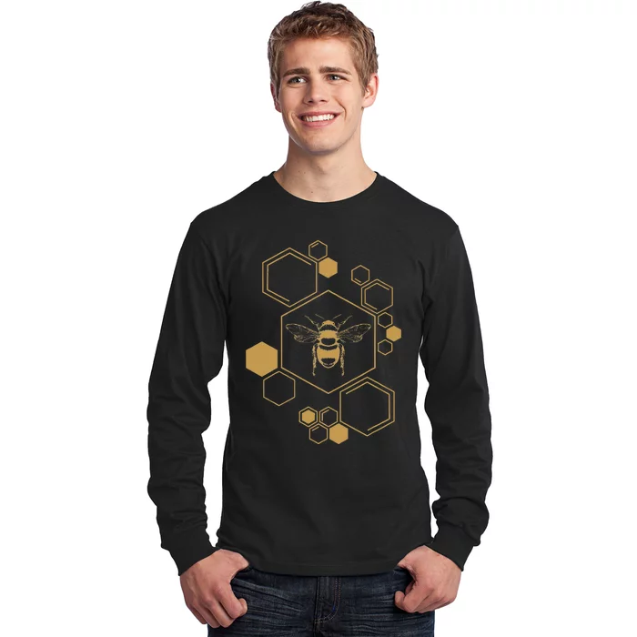 Bee Beekeeping Honeycomb Honey Beekeeper Bee Long Sleeve Shirt