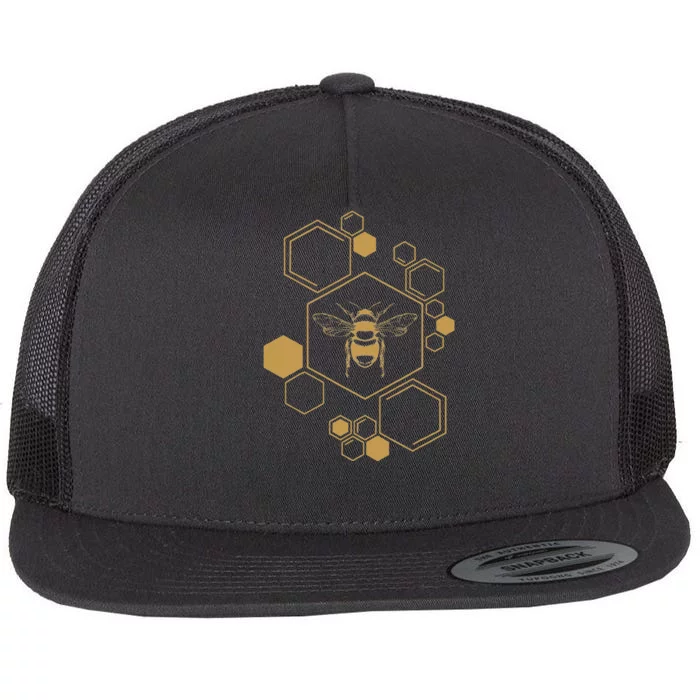 Bee Beekeeping Honeycomb Honey Beekeeper Bee Flat Bill Trucker Hat