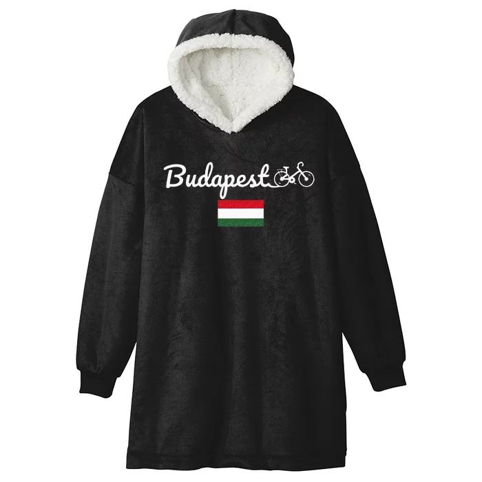 Bike Budapest Hungary Biking Cycling Bike Lover Hooded Wearable Blanket