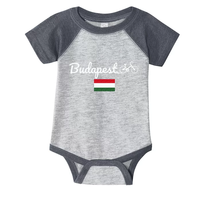 Bike Budapest Hungary Biking Cycling Bike Lover Infant Baby Jersey Bodysuit