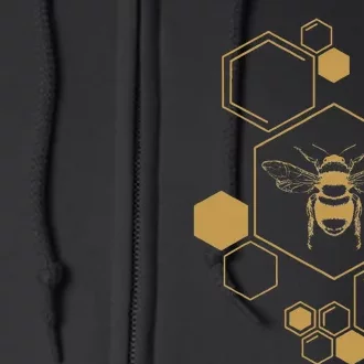 Bee Beekeeping Honeycomb Honey Beekeeper Bee Full Zip Hoodie