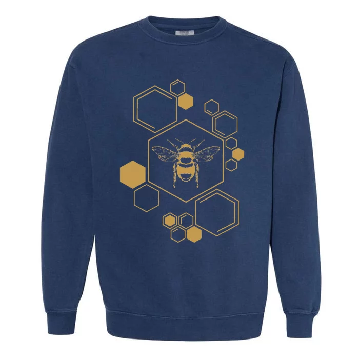 Bee Beekeeping Honeycomb Honey Beekeeper Bee Garment-Dyed Sweatshirt