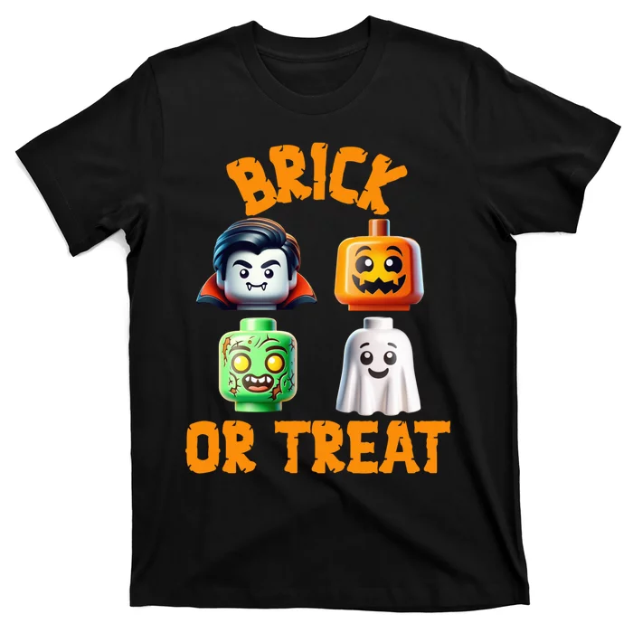 Building Bricks Halloween Costume Brick Or Treat Monsters T-Shirt