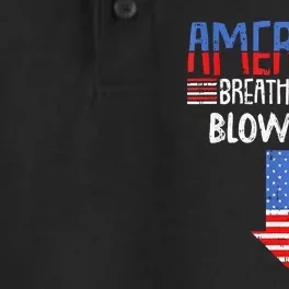 Breathalyzer Blow Here Funny 4th Of July Funny American Flag Dry Zone Grid Performance Polo