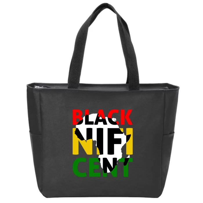 Blacknificent Black History Month Gift Zip Tote Bag