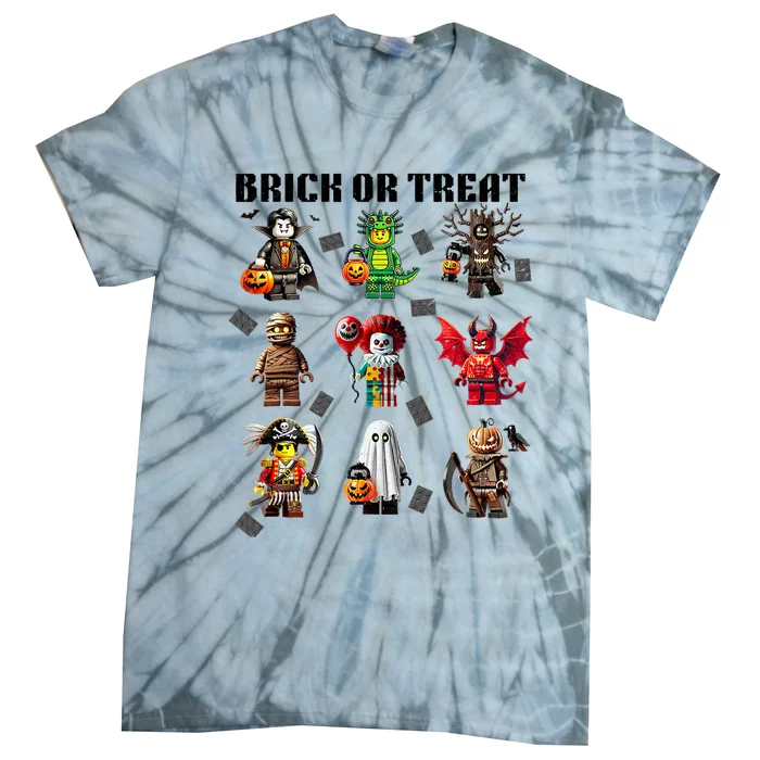 Building Bricks Halloween Brick Or Treat Costume Monsters Tie-Dye T-Shirt