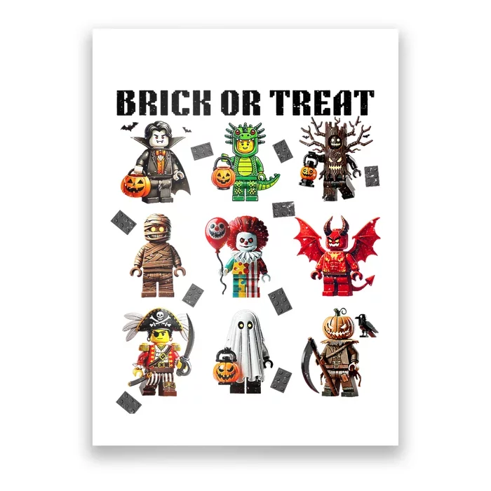 Building Bricks Halloween Brick Or Treat Costume Monsters Poster