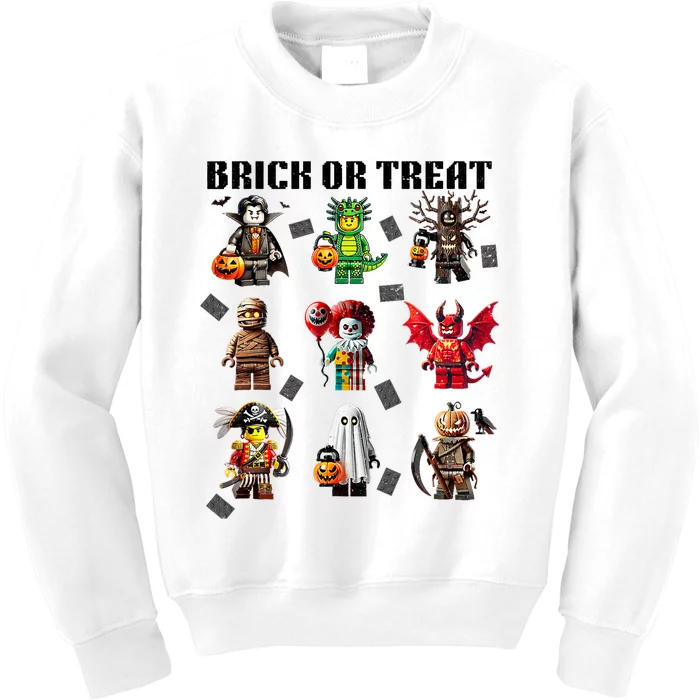 Building Bricks Halloween Brick Or Treat Costume Monsters Kids Sweatshirt