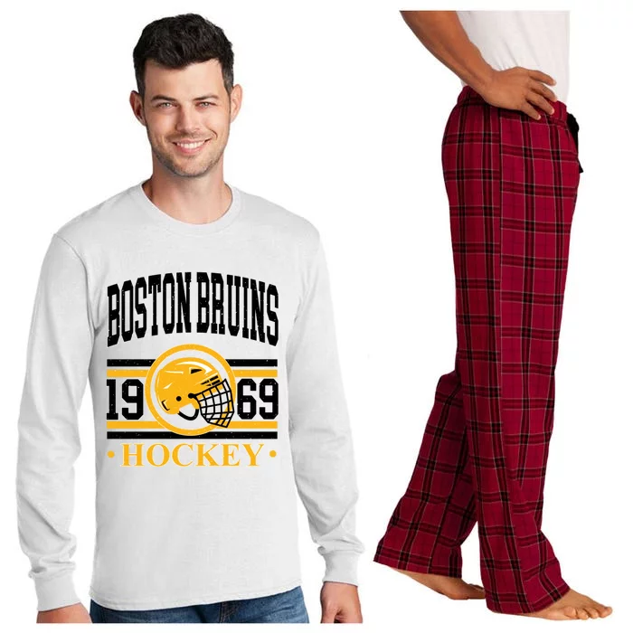 Boston Bruin Hockey Team Supporter Long Sleeve Pajama Set