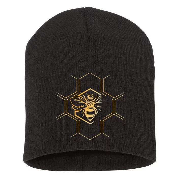 Beekeeper Beekeeping Honeycomb Love For Bees Short Acrylic Beanie