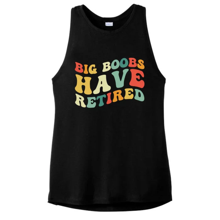 Big Boobs Have Retired Funny Breast Reduction Ladies Tri-Blend Wicking Tank