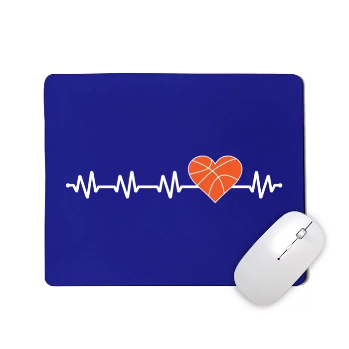 Basketballplayer Basketballgame Heartbeat Basketball Gift Mousepad