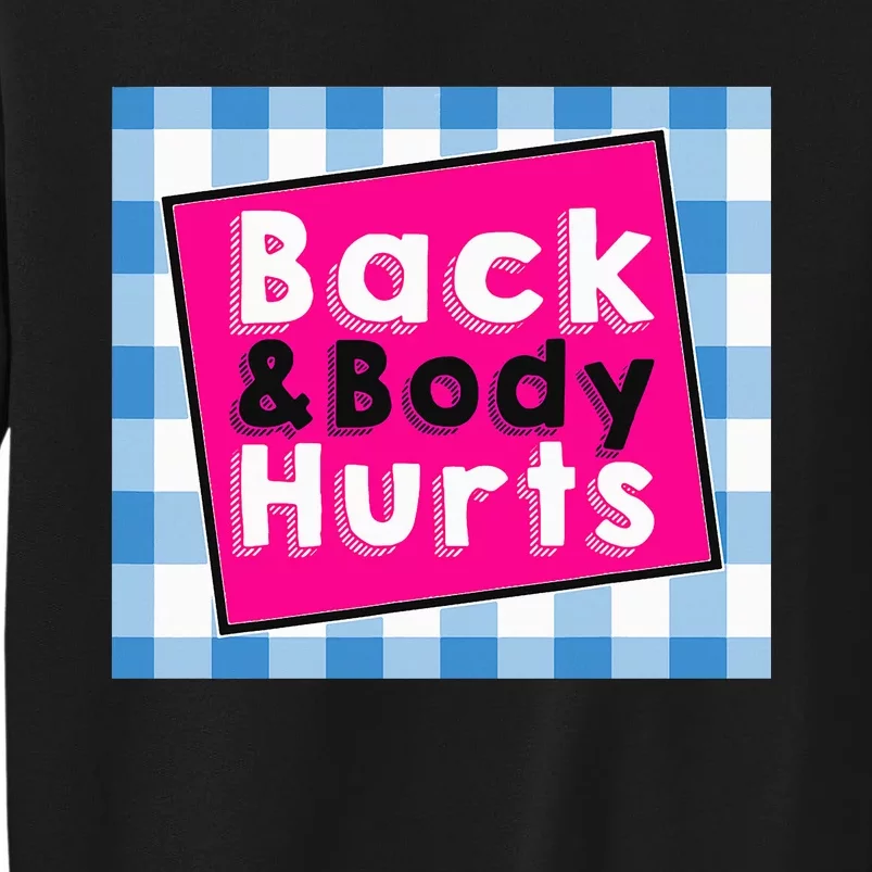 Back Body Hurts Humorous Quote Workout Gym Sweatshirt