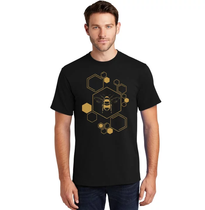 Bee Beekeeping Honeycomb Honey Beekeeper Bee Tall T-Shirt