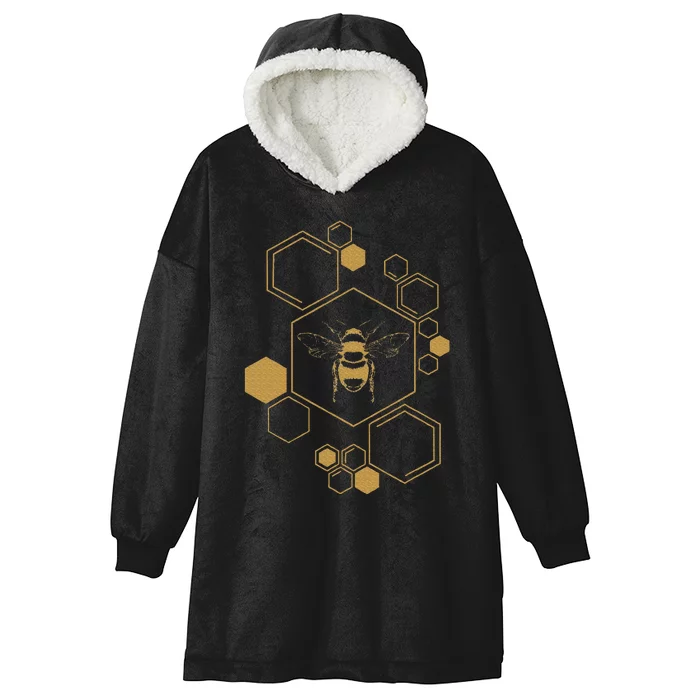 Bee Beekeeping Honeycomb Honey Beekeeper Bee Hooded Wearable Blanket