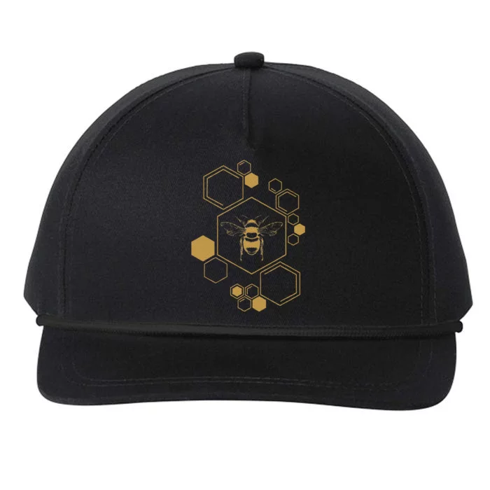 Bee Beekeeping Honeycomb Honey Beekeeper Bee Snapback Five-Panel Rope Hat