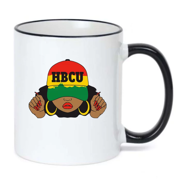 Beautiful Black Hbcu Student In Hat Black Color Changing Mug