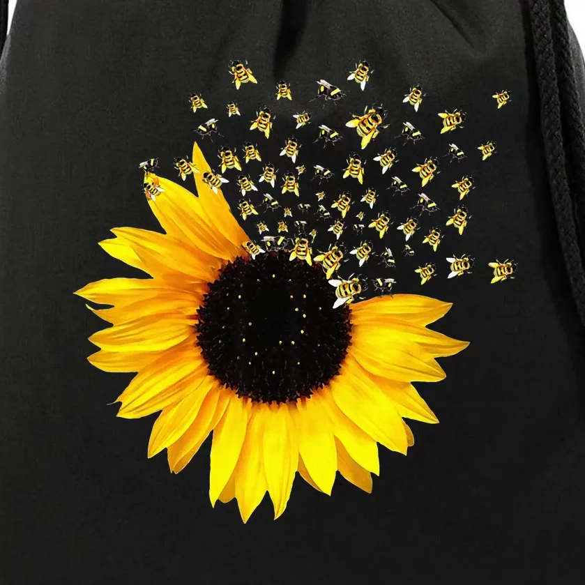 Bumble Bee. Honey Bees. Bee Lover. Sunflower. Yellow Flowers Drawstring Bag