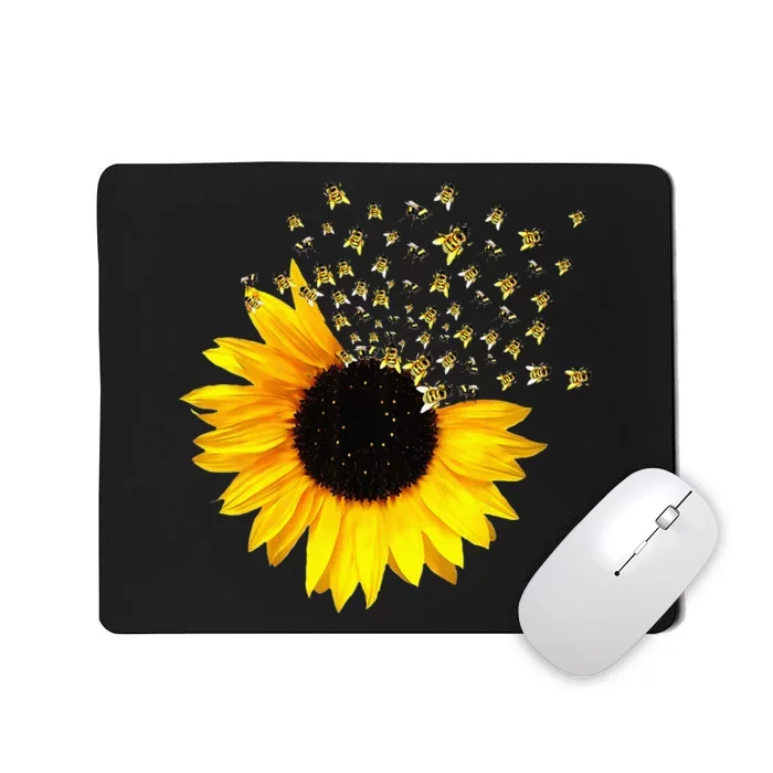 Bumble Bee. Honey Bees. Bee Lover. Sunflower. Yellow Flowers Mousepad