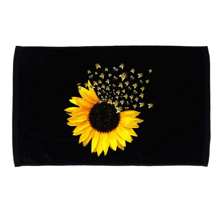 Bumble Bee. Honey Bees. Bee Lover. Sunflower. Yellow Flowers Microfiber Hand Towel