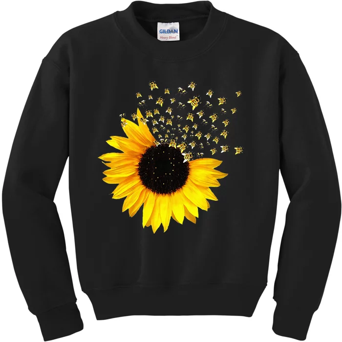 Bumble Bee. Honey Bees. Bee Lover. Sunflower. Yellow Flowers Kids Sweatshirt