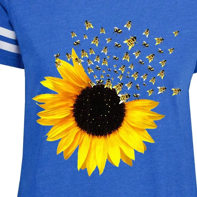 Bumble Bee. Honey Bees. Bee Lover. Sunflower. Yellow Flowers Enza Ladies Jersey Football T-Shirt