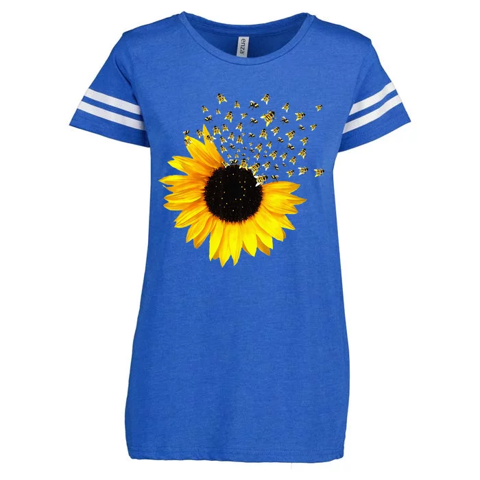 Bumble Bee. Honey Bees. Bee Lover. Sunflower. Yellow Flowers Enza Ladies Jersey Football T-Shirt