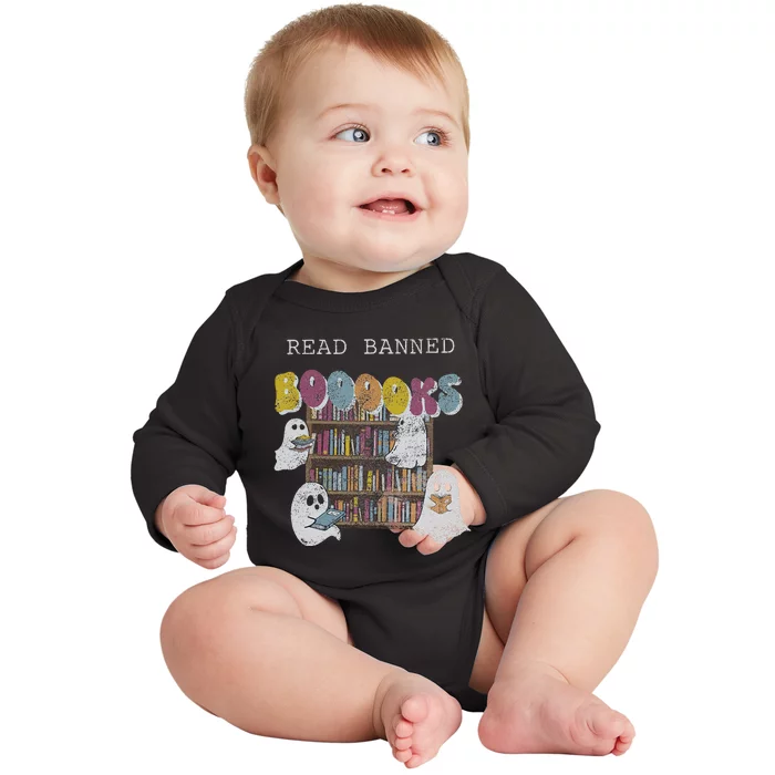 Banned Books Halloween Cute Ghosts Sweat Librarian S Fall En Baby Long Sleeve Bodysuit