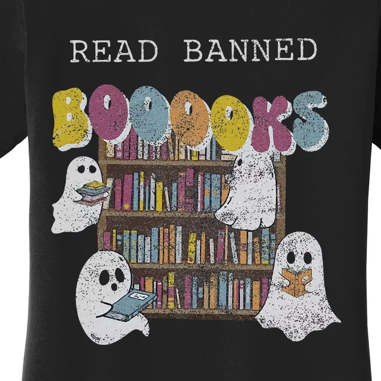 Banned Books Halloween Cute Ghosts Sweat Librarian S Fall En Women's T-Shirt