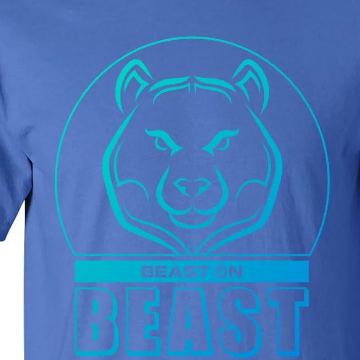 Beast Bear Head Gym Fitness Training Workout Bodybuilding Funny Gift Tall T-Shirt