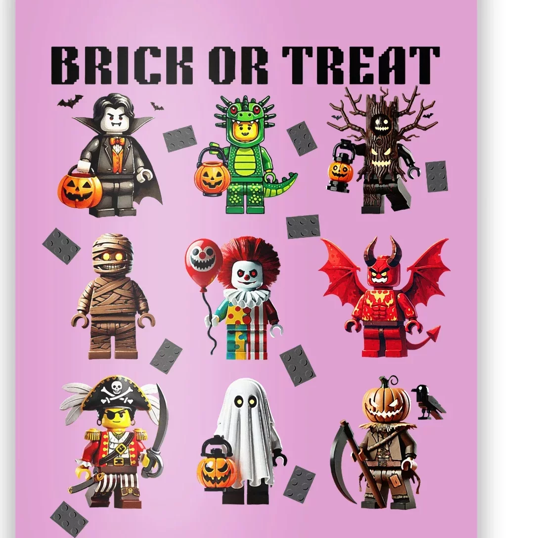 Building Bricks Halloween Brick Or Treat Costume Monsters Poster