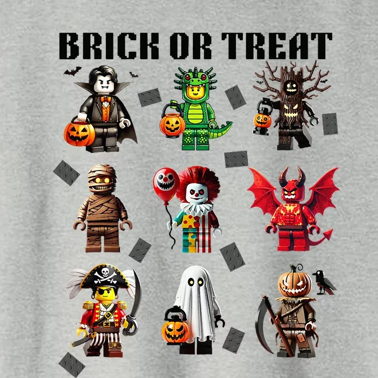 Building Bricks Halloween Brick Or Treat Costume Monsters Women's Crop Top Tee