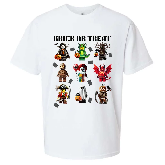 Building Bricks Halloween Brick Or Treat Costume Monsters Sueded Cloud Jersey T-Shirt