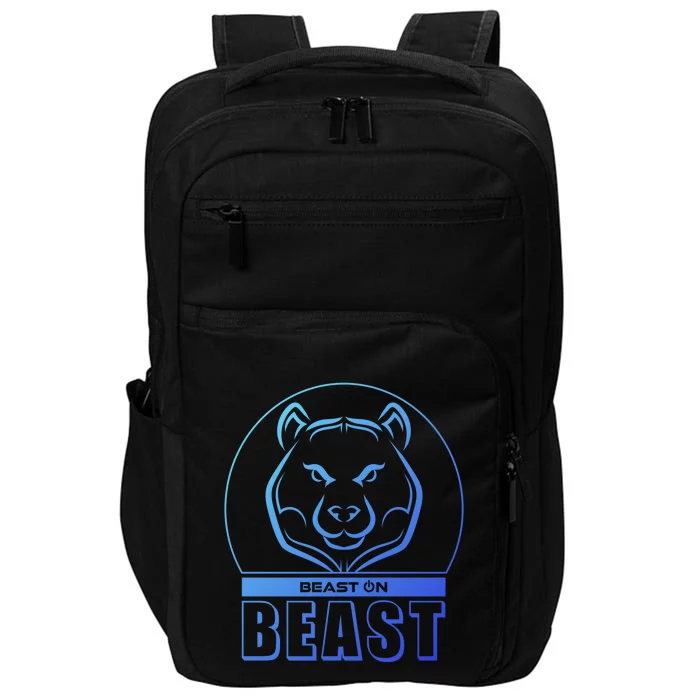 Beast Bear Head Gym Fitness Training Workout Bodybuilding Funny Gift Impact Tech Backpack