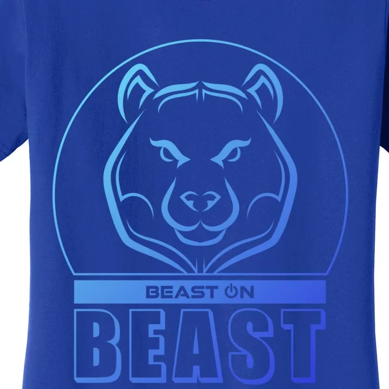 Beast Bear Head Gym Fitness Training Workout Bodybuilding Funny Gift Women's T-Shirt