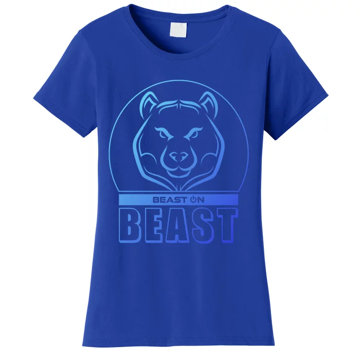 Beast Bear Head Gym Fitness Training Workout Bodybuilding Funny Gift Women's T-Shirt