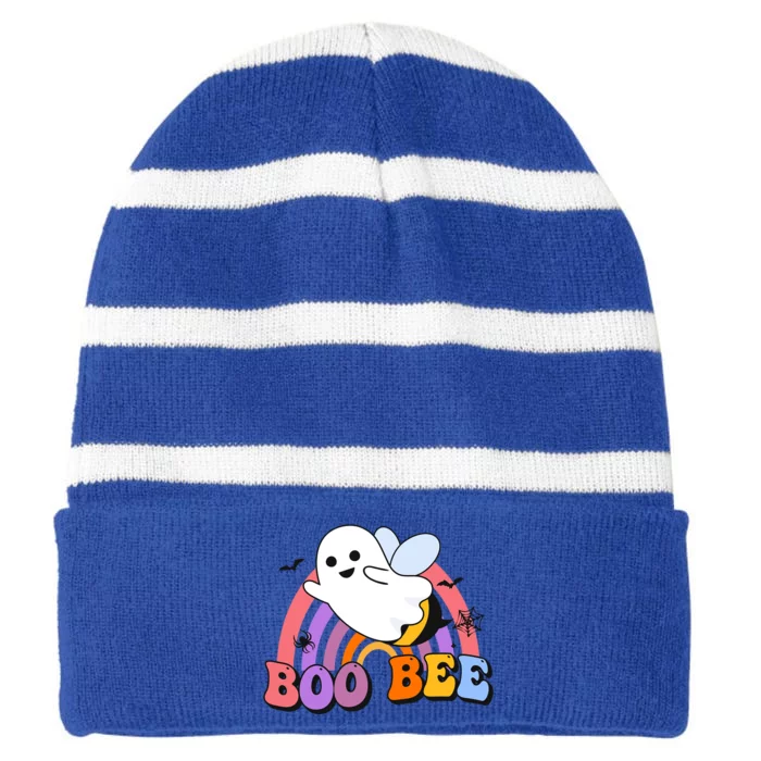 Boo Bee Happy Helloween Gift Striped Beanie with Solid Band